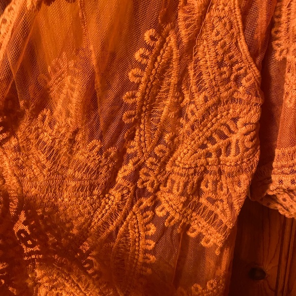 Rust Lace Kimono Cardigan - Picture 4 of 4
